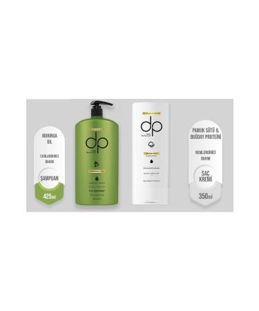 DP Daily Perfection Moringa Oil Shampoo 425 ml + Cotton Milk Wheat Protein Hair Care Conditioner 350 ml