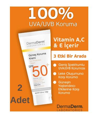DermaDerm 2 Herbal Sun Cream Spf +50 100 Gr