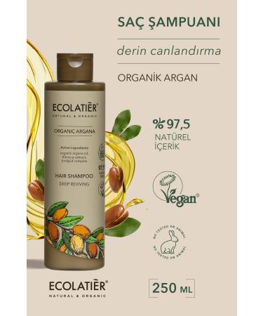 ECOLATIER Intensive Revitalizing Hair Shampoo Organic Argan Moisturizing Strengthening Repair 250 ml Hair Shampoo