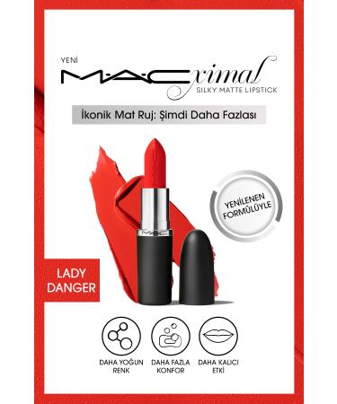 Mac M A CXIMAL S LKY MATTE L PST CK (LADY DANGER) L PST CK PROV D NG INTENSE COLOR KEYON2377