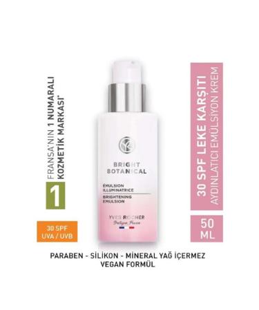 Yves Rocher 30 SPF Emulsion Cream - Anti-Stain and Anti-Wrinkle Herbal Complex Care / Bright Botanical 50ml