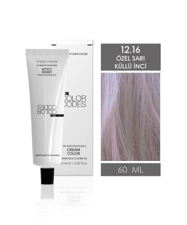 THE COLOR CODES CREAM COLOR HAIR DYE 12.16 SPECIAL ASH PEARL BLONDE 60ml