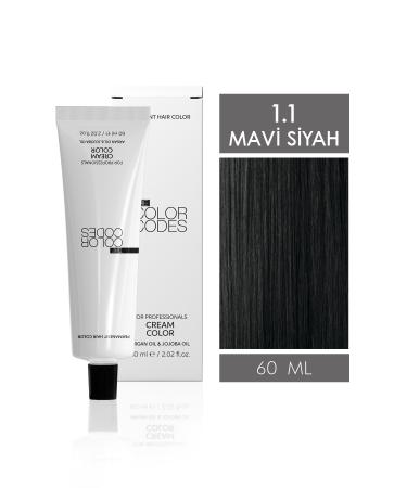 THE COLOR CODES CREAM COLOR HAIR DYE 1.1 BLUE BLACK 60ML