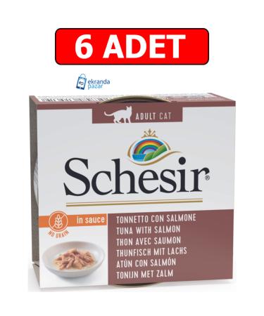 Schesir Grain-free Tuna and Salmon Cat Wet Food 70gr 6pcs Cat Canned Wet Food
