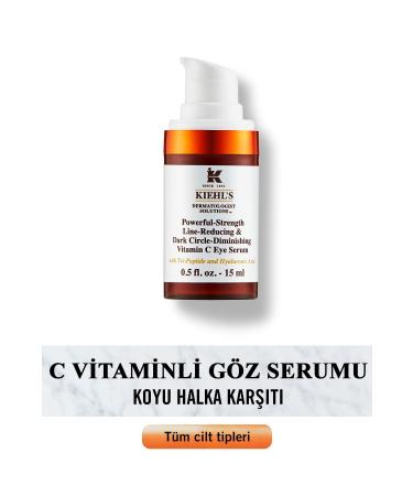 Kiehl's Dark Circles Crow's Feet and Puffiness Reducing Eye Contour Serum with Vitamin C 15 ml - Buy Online on GoSupps.com