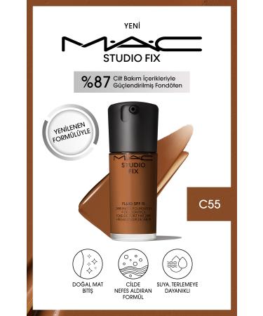Mac 24 Hour Lasting Matte Foundation - Studio Fix Fluid Spf15 - Color: C55 - 30ml