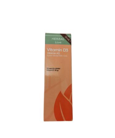 HerbalLive D3 + K2 Supplementary Vitamin 20 Ml Dropper Glass Bottle - Buy Online on GoSupps.com