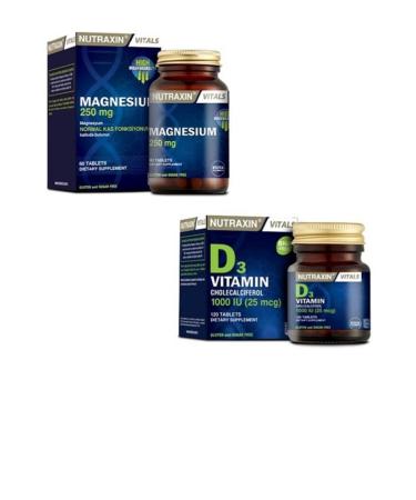 Nutraxin D3 Vitamin 1000 Iu 120 Tablets + Magnesium 250 Mg 60 Tablets