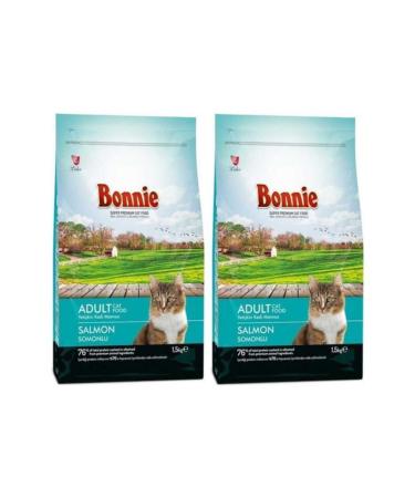Bonnie Salmon Adult Cat Food 1.5 kg 2 Pieces