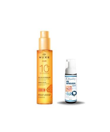 Nuxe Sun Bronzing Face and Body Oil Spf10 150ml + Free Teeth Whitening Foam