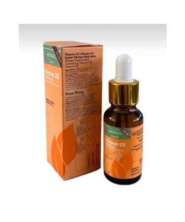 HerbalLive D3 + K2 Supplementary Vitamin 20 Ml Dropper Glass Bottle - Buy Online on GoSupps.com