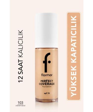 Flormar Perfect Coverage Intensive Concealer Water Based Foundation -103 Creamy Beige