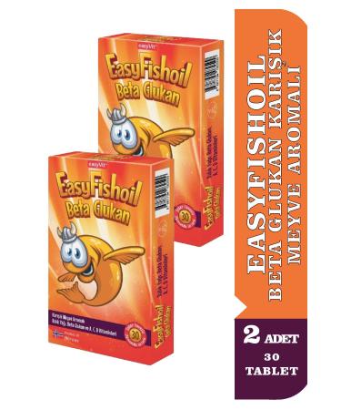 EASYVIT EasyFishoil Beta Glucan Mixed Fruit Flavored 30 Gel Tablets 2 Pieces