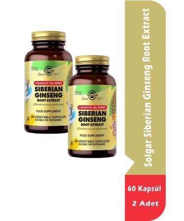 Solgar Siberian Ginseng Root Extract 60 Capsules 2 Pieces