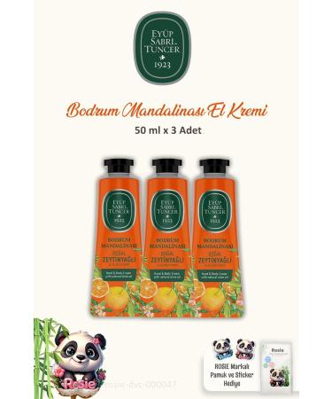 Ey p Sabri Tuncer 3-Pack Hand and Body Cream Bodrum Tangerine 50 ml and ROSIE Cotton