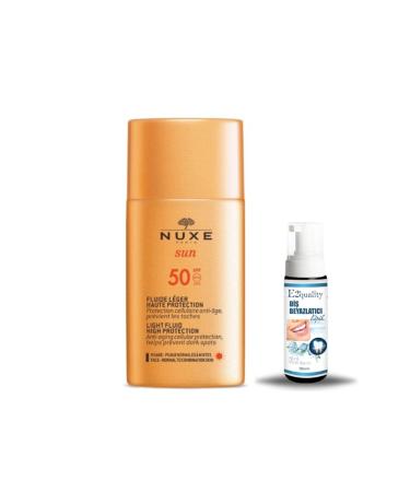 Nuxe Sun Sunscreen Light Texture Face Cream SPF 50 50 ml + Gift Teeth Whitening Foam