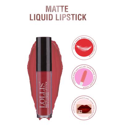 Lollis Matte Liquid Lipstick 22 / Matte Liquid Lipstick 22 - Buy Online on GoSupps.com