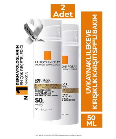 La Roche Posay Anthelios Age Correct Daily Light Spf50 Cream 50 ml 2 Pieces