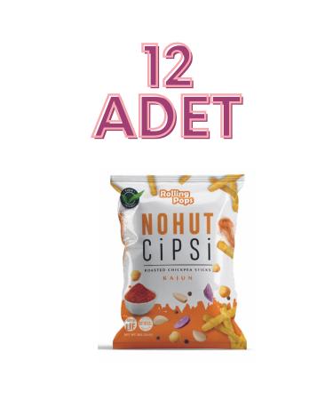 Rolling Pops 56g Vegan Cajun Flavored Chickpea and Lentil Chips Set of 12