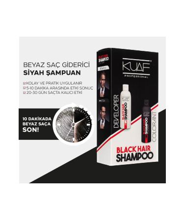 Kuaf Black Dye Shampoo Hair Beard Blackening Set 500ml - Buy Online on GoSupps.com