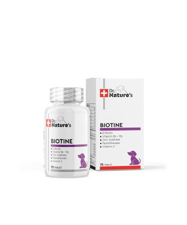 Dr. Nature's Drnatures Dog Biotin Skin and Fur Health Nutritional Supplement for Dogs (75 Tablets)