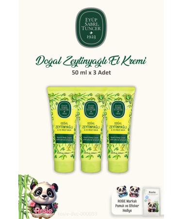 Ey p Sabri Tuncer Natural Olive Oil Hand Cream 3 Pieces 50 ml And Rosie 60'li Cotton