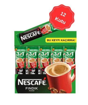 Nescafe 3 in 1 Hazelnut Flavored Instant Coffee 17G (48Li x 12 Boxes)
