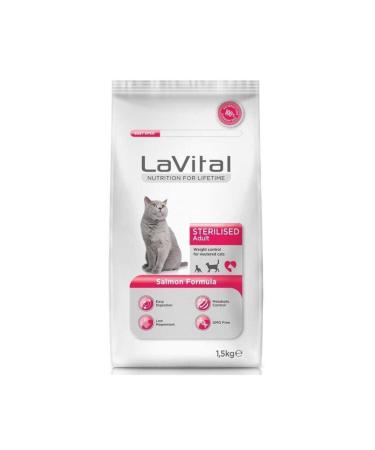 La Vital Sterilised Adult Salmon Fish 1.5 kg Dry Cat Food