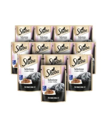 Whiskas Sheba Pouch Salmon Wet Cat Food 85 Gr X 12 Pieces