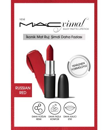 Mac M A CXIMAL MATTE LIPSTICK-RUSSIAN RED LONG-LASTING NOURISHING EFFECTIVE LIPSTICK 3.5 G DEMBA3627