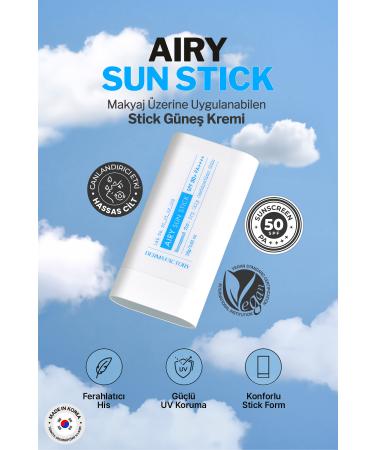 DERMA FACTORY Matte Stick Sunscreen for Oily and Combination Skin Derma Factory Airy Sun Stick SPF 50+ PA++++ - Buy Online on GoSupps.com