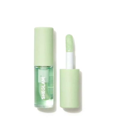 SHEGLAM Jelly Wow Moisturizing Lip Oil Moisturizing Plumping Lip Gloss-Green Apple