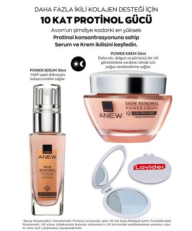 Avon Anew Power Set Face Serum 30ml + Power Face Cream 50ml + Lovider Pocket Mirror