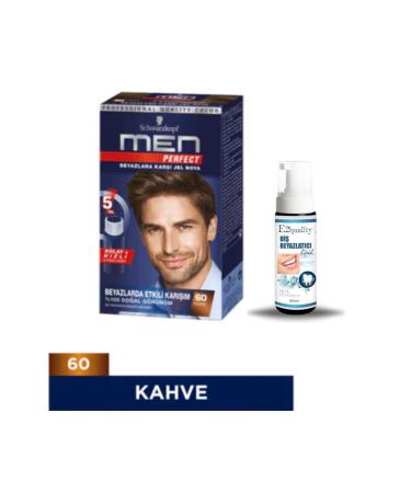 Schwarzkopf Men Perfect Hair Dye No: 60 Brown + Gift Teeth Whitening Foam