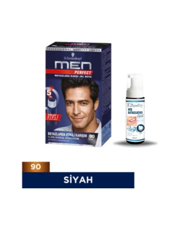 Schwarzkopf Men Perfect Hair Dye No: 90 Black + Gift Teeth Whitening Foam