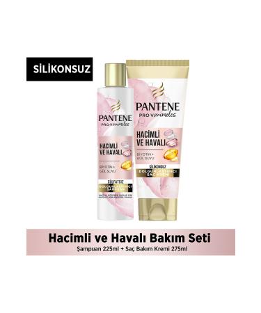Pantene Sulfate-Free Volumizing Shampoo Biotin & Rose Water 225ml + Hair Care Conditioner 275ml
