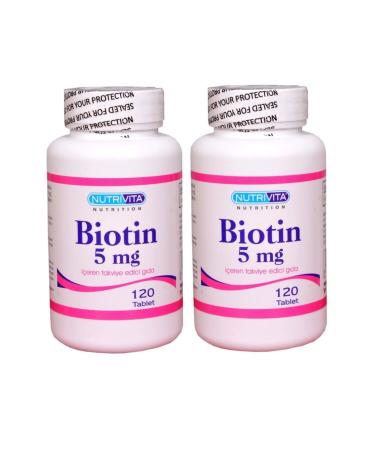 Nutrivita Nutrition Biotin 5 Mg 120 Tablets 2 Pieces