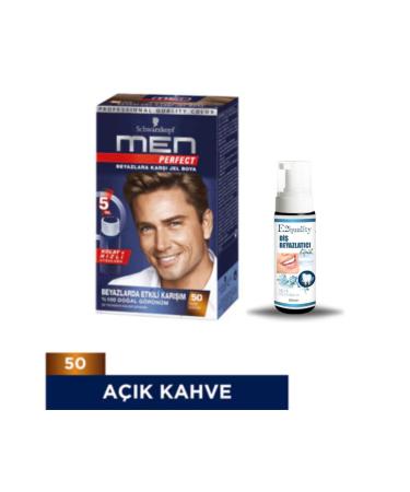 Schwarzkopf Men Perfect Hair Dye No: 50 Light Brown + Gift Teeth Whitening Foam