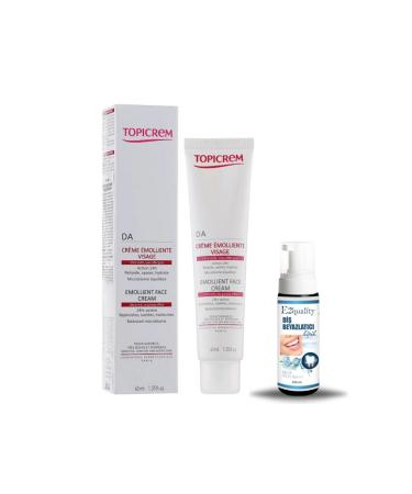 Topicrem Da Emollient Face Cream - Moisturizing Face Cream 40ml + Gift Teeth Whitening Foam