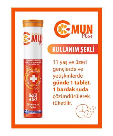 C-MUN Plus Effervescent Tablet Containing Vitamin C Vitamin D and Zinc - Buy Online on GoSupps.com