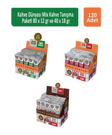 Coffee World Mix Coffee Introduction Package 80 x 12 gr x 2 Pieces and 40 x 18 gr