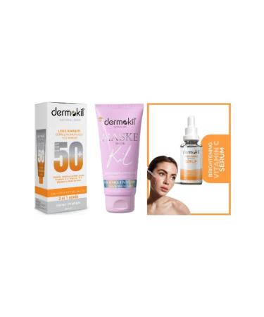 Dermokil Anti-Spot Sun Cream + Spot Mask + Vitamin C Serum 30 ml 3-Piece Set - Buy Online on GoSupps.com