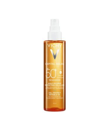 Vichy Capital Soleil Cell Protect Oil Spf 50+ Sunscreen Oil for Face Body and Hair 200 ml
