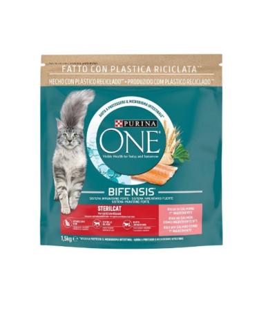 Purina One Sterile Salmon Sterilized Dry Cat Food 1.5 Kg