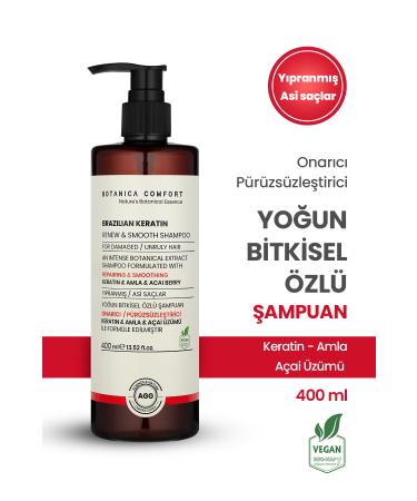 BOTANICA COMFORT Repairing Shampoo with Keratin and Amla Oil for Treated and Damaged Hair 400 ML