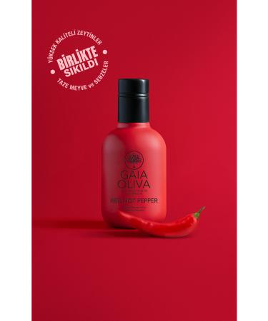 Gaia Oliva Red Hot Pepper Flavored 250 ml Extra Virgin Olive Oil (NEW HARVEST)