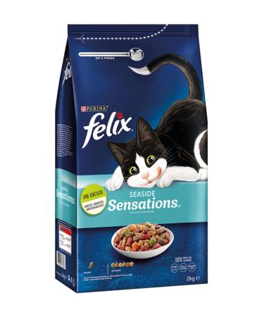 FELIX Seaside Sensations Adult Dry Cat Food with Salmon and Vegetables 2 Kg x 6 Pieces