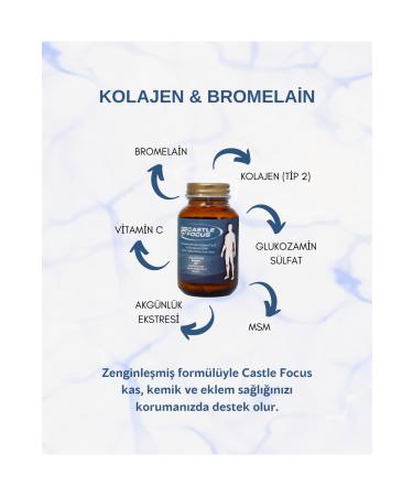 CASTLE FOCUS 60 Tablets Bromelain Hydrolyzed Collagen (Type 2) Glucosamine Sulfate Containing Supplement - Buy Online on GoSupps.com