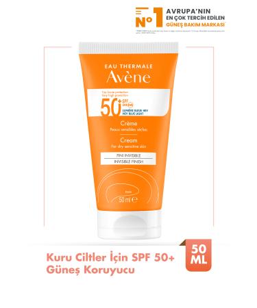 Avene Cream SPF 50+ High Protection Sun Cream for Dry Skin Unscented 50 ml