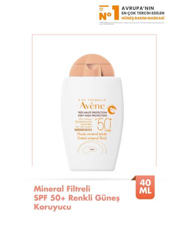 Avene Tinted Mineral Fluide SPF 50+ Mineral Filter Tinted High Protection Sunscreen 40 ml